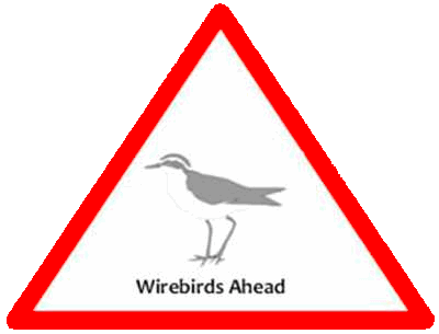 Airport Wirebird Warning Sign
