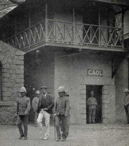 Andries Smorenburg outside Jamestown Gaol