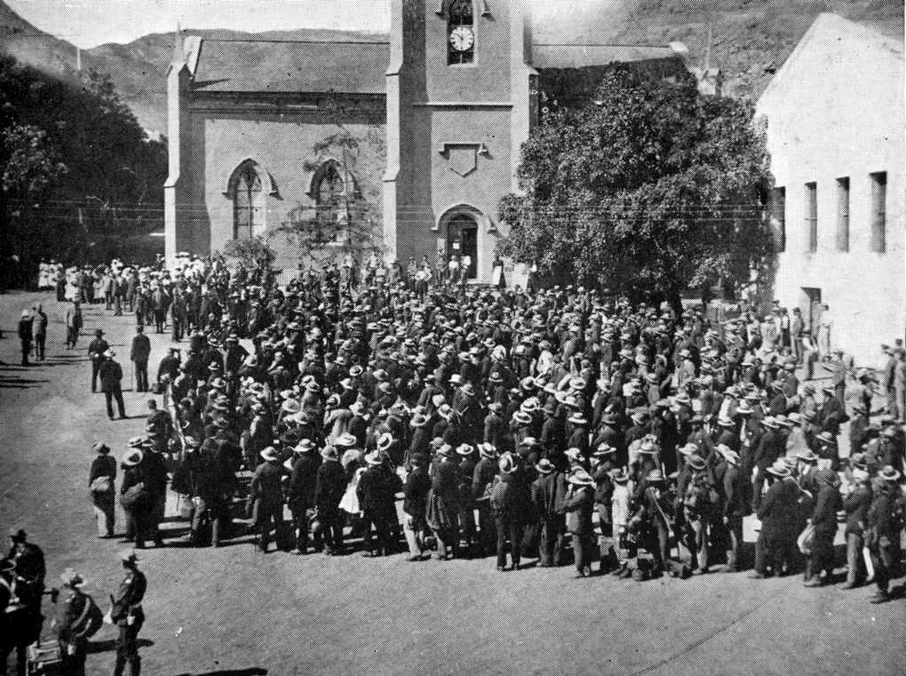 Boers on Parade in Jamestown being addressed by The Governor