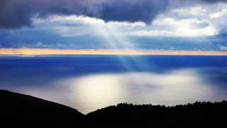 Crepuscular rays over Blue Hill