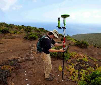 GPS recording equipment in use