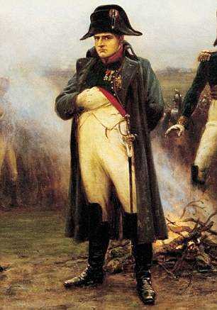 Keen student: Napoleon, depicted in a portrait painting (left), and the TV programme Clash of the Generals (right), attempted to learn English while in exile following the Battle of Waterloo