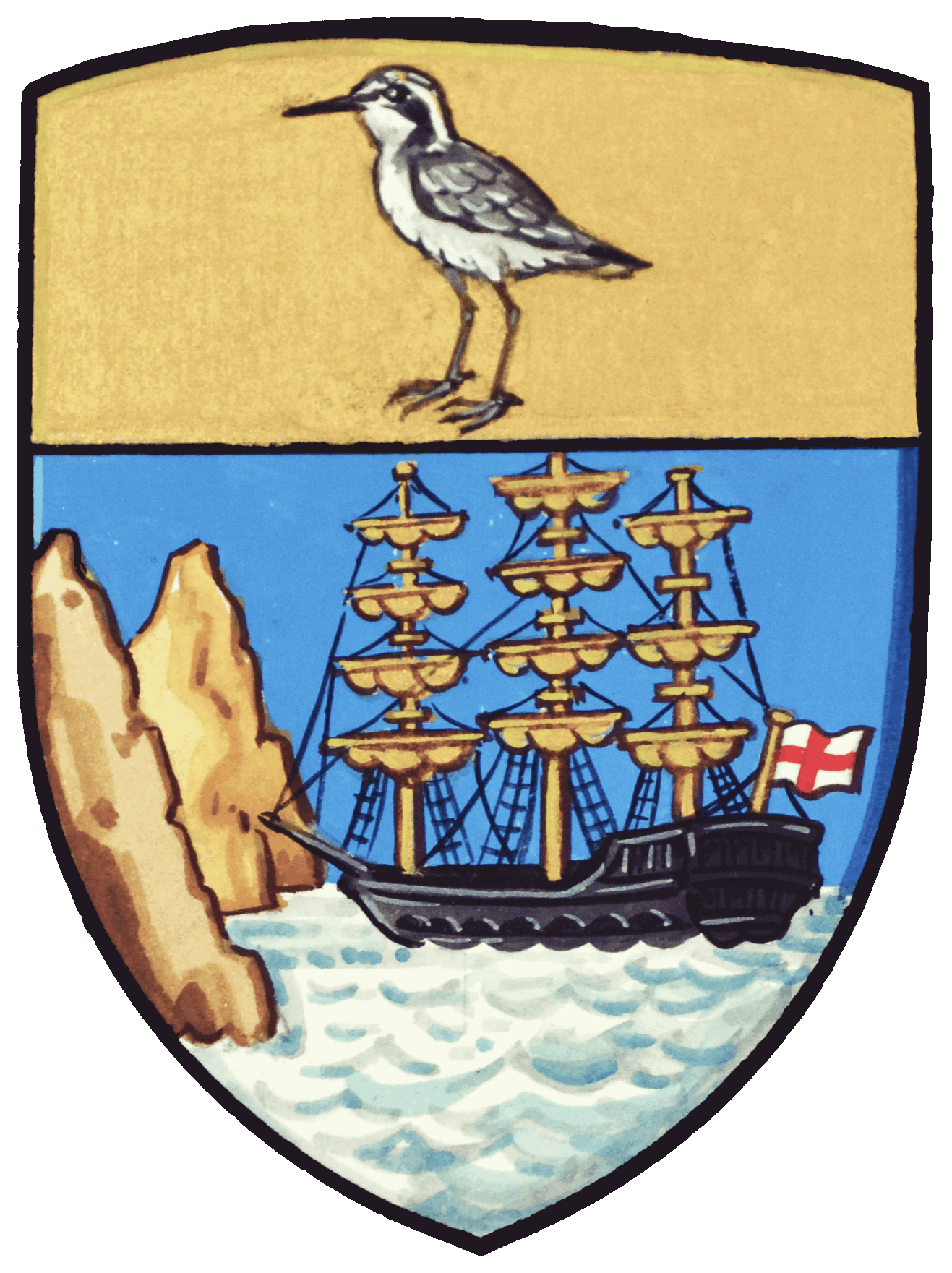 St Helena Badge, showing Wirebird