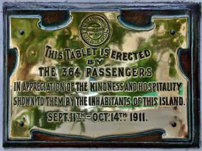 Plaque by the rescued passengers