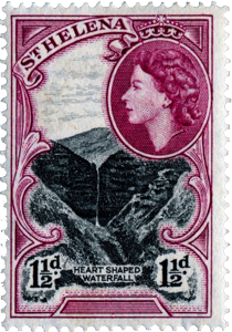 Heart Shaped Waterfall postage stamp