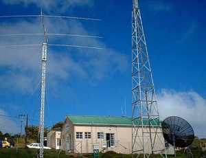 Antennas, L-R: New SW antenna; OB Receiver (on roof); MW antenna (only 1 pole); BBC Satellite receiver