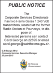 Transmitter disposal notice